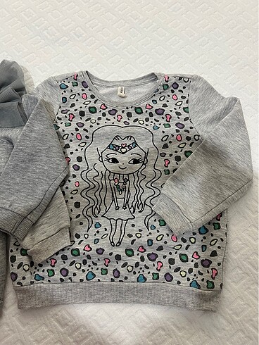 4 Yaş Beden çeşitli Renk Kız çocuk sweatshirt