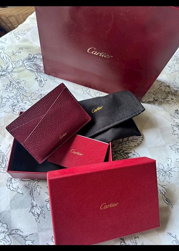 Bordo Deri Kadın Cüzdanı - Cartier - Görsel 4