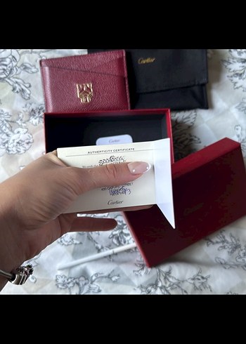 Bordo Deri Kadın Cüzdanı - Cartier - Görsel 5