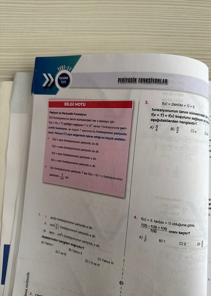 Bilgi Sarmal 11. Sınıf Matematik Soru Bankası - Görsel 3