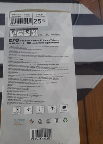 Erd Respiratör Maskesi 4100 FFP1 NR Toz maskesi - Görsel 4