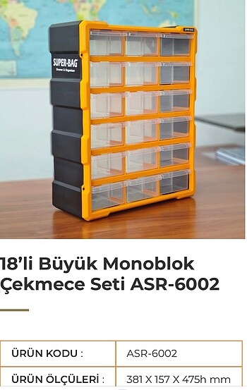 Diğer Çekmecelik 18 Monoblok
