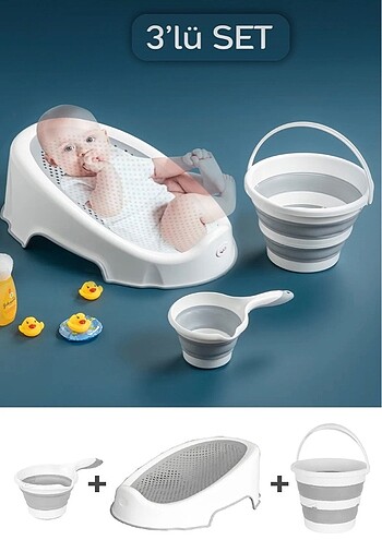 3 lü bebek banyo seti Bee Home