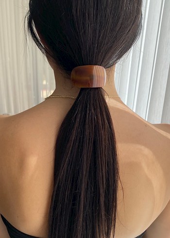 Bej Parlak Silky Elastik Saç Tokası