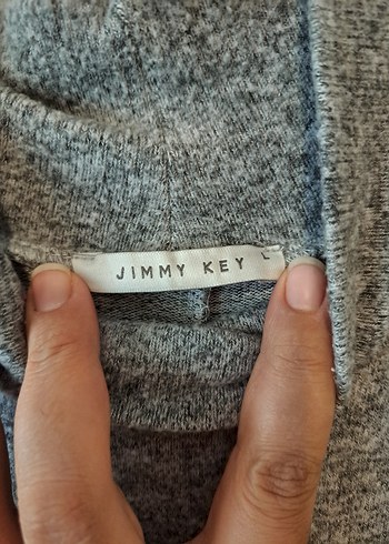 Gri Uzun Kollu Triko Elbise - Görsel 2