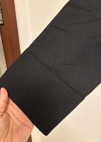 Siyah Yüksek Yakalı Midi Sweatshirt - Görsel 2