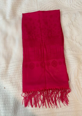 Bej Püsküllü Kadın Saten Şal - Görsel 5