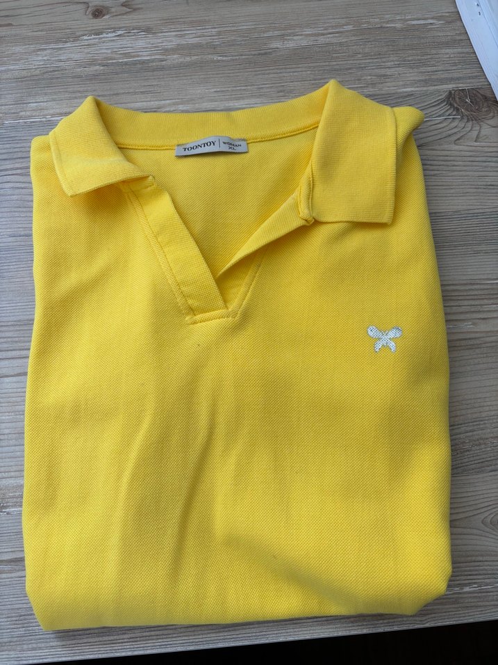 Sarı Düğmeli Pamuklu Polo Elbise - Görsel 4