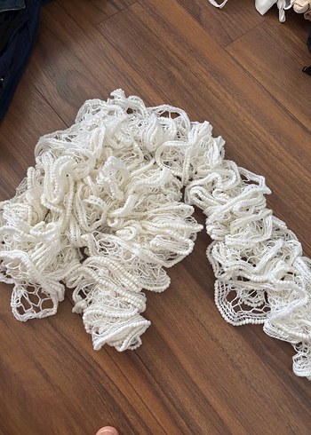 Şal Şapka  Dantel Örgü Bohem Kadın Fular - Görsel 6