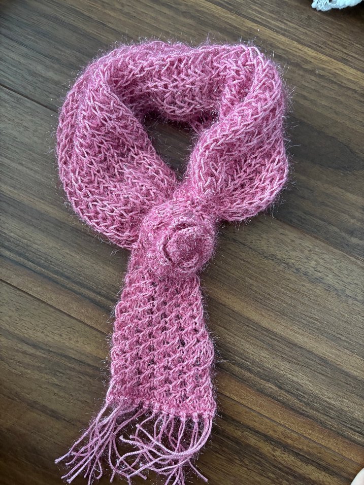 Şal Şapka  Dantel Örgü Bohem Kadın Fular - Görsel 4