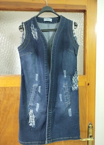 Gri Düğmeli Kadın Denim Ceket - Görsel 2