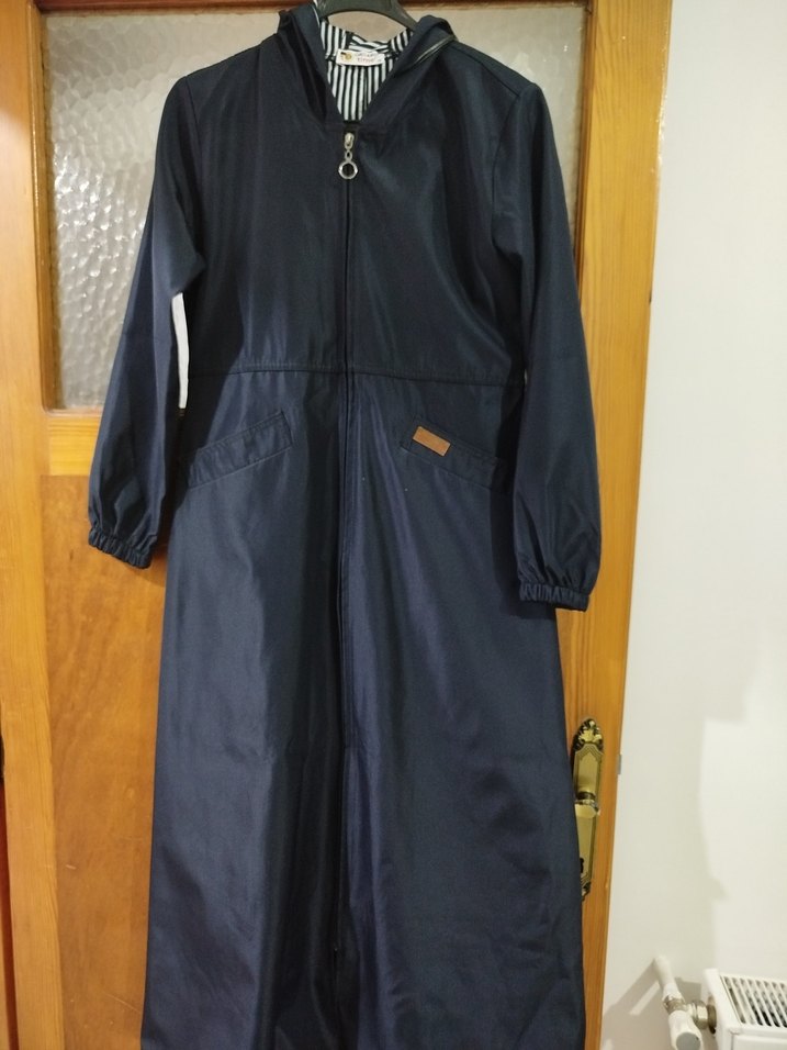 Kadın Lacivert Uzun Fermuarlı pardesü - Görsel 2