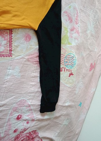 Sarı Siyah Baskılı Kız Sweatshirt - Görsel 2