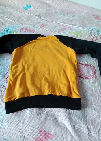 Sarı Siyah Baskılı Kız Sweatshirt - Görsel 5