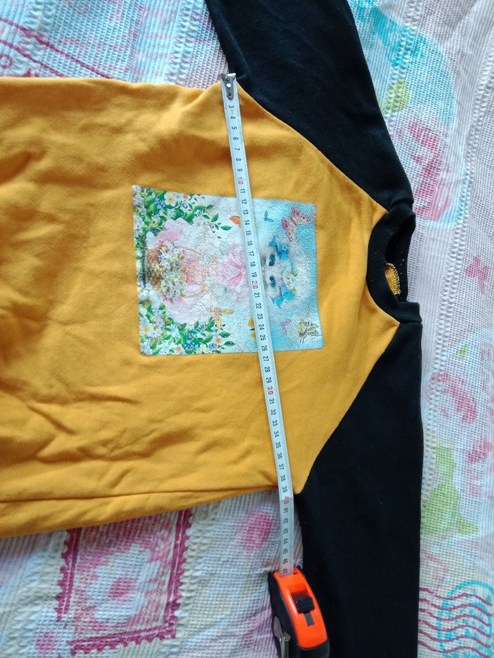 Sarı Siyah Baskılı Kız Sweatshirt - Görsel 3