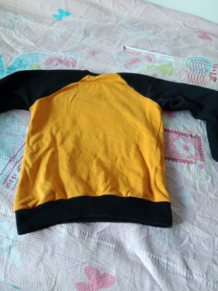 Sarı Siyah Baskılı Kız Sweatshirt - Görsel 5