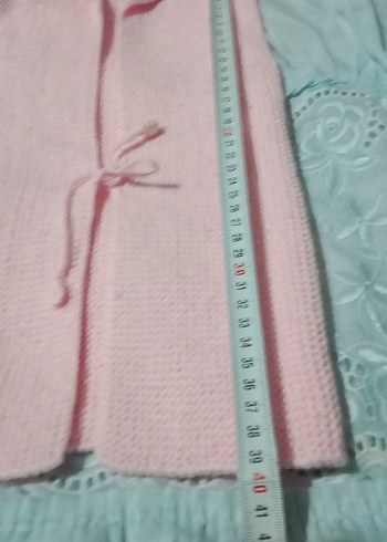 Kız Çocuk Pembe Örgü Kolsuz Hırka - Görsel 6