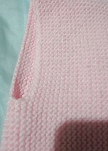 Kız Çocuk Pembe Örgü Kolsuz Hırka - Görsel 3