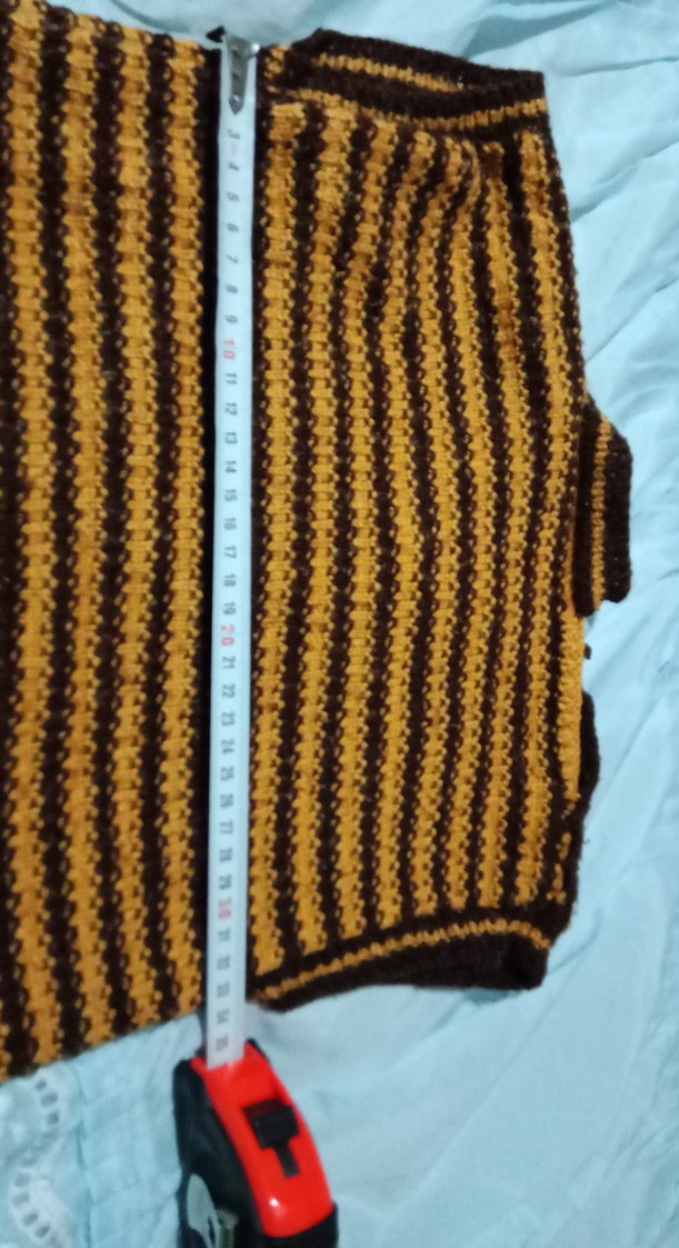 Kahverengi Örgü V Yaka  erkek  çocuk Süveter - Görsel 4