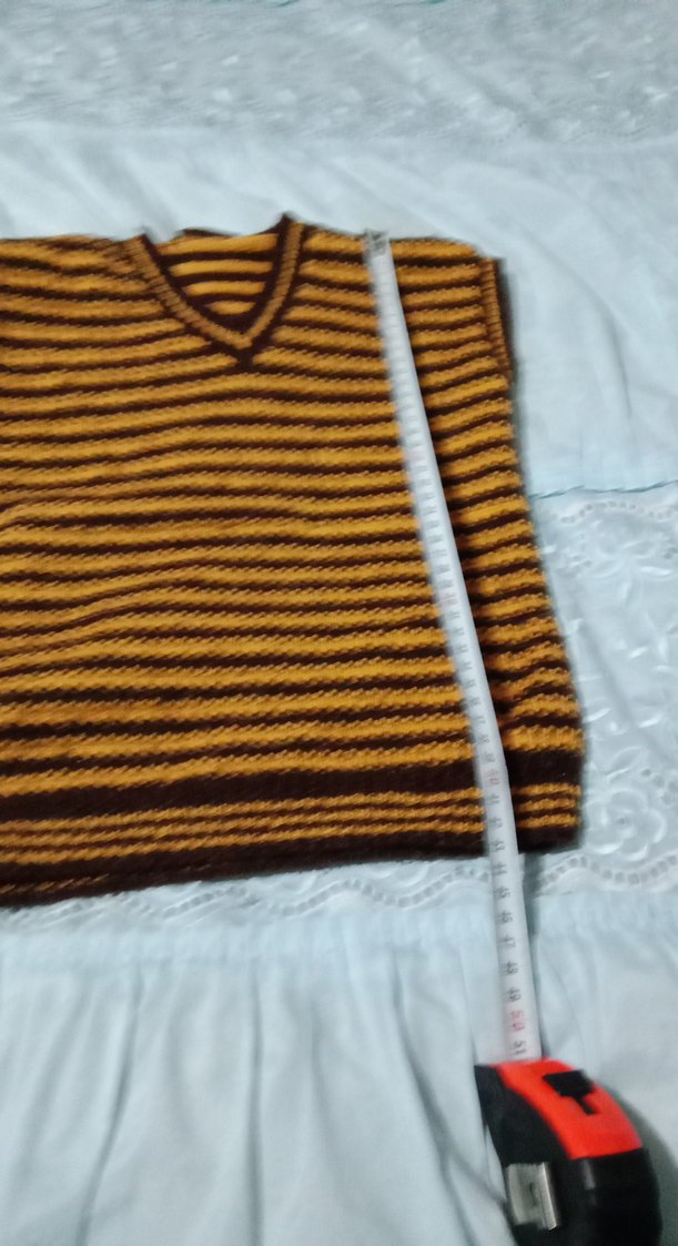 Kahverengi Örgü V Yaka  erkek  çocuk Süveter - Görsel 5