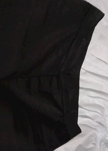 Düğmeli Siyah Kadın Kumaş Beli Lastikli Pantlon - Görsel 2