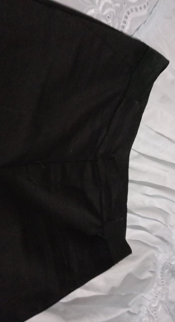 Düğmeli Siyah Kadın Kumaş Beli Lastikli Pantlon - Görsel 2