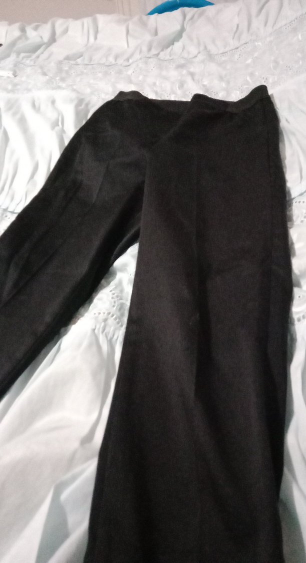 Düğmeli Siyah Kadın Kumaş Beli Lastikli Pantlon - Görsel 3