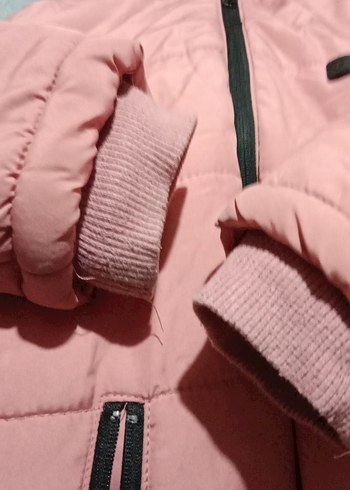 kız çocuk pembe içi kürklü mont - Görsel 11