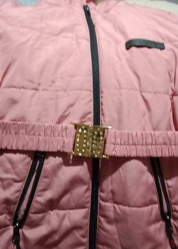 kız çocuk pembe içi kürklü mont - Görsel 5