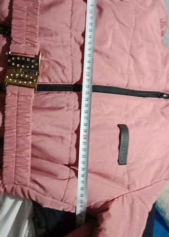 kız çocuk pembe içi kürklü mont - Görsel 7