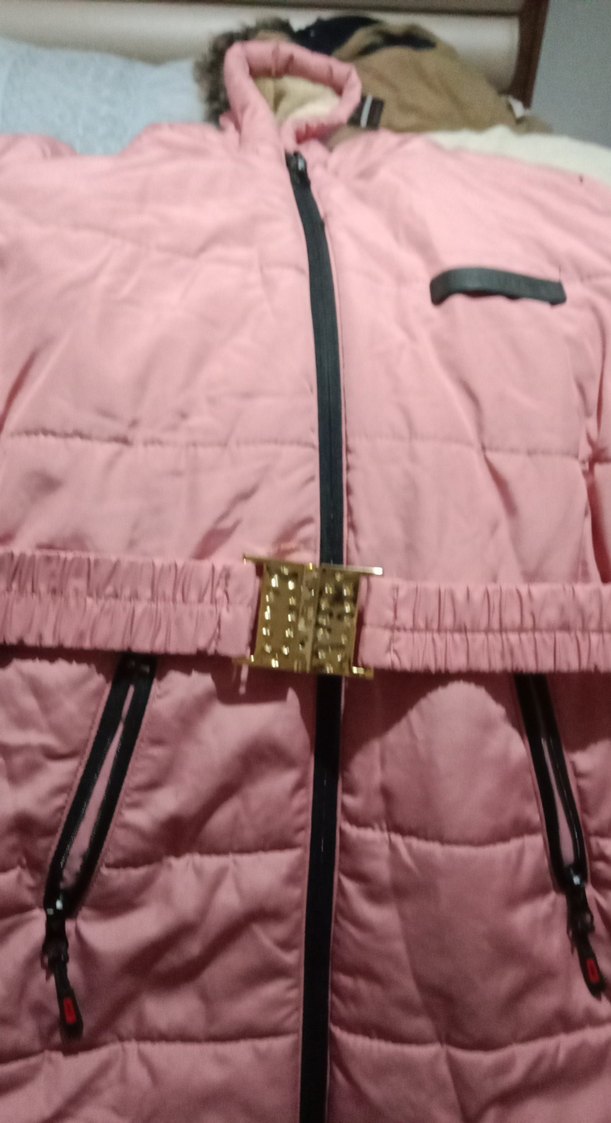 kız çocuk pembe içi kürklü mont - Görsel 5