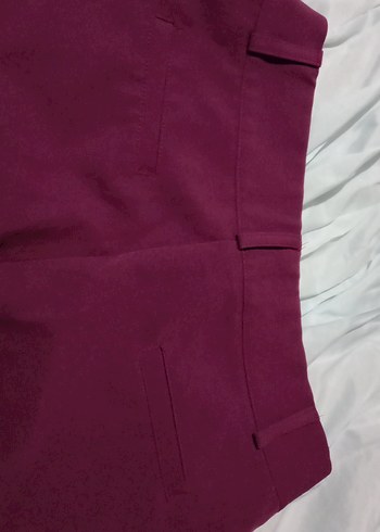 Bordo Düğmeli Kadın Kumaş Pantolon - Görsel 4