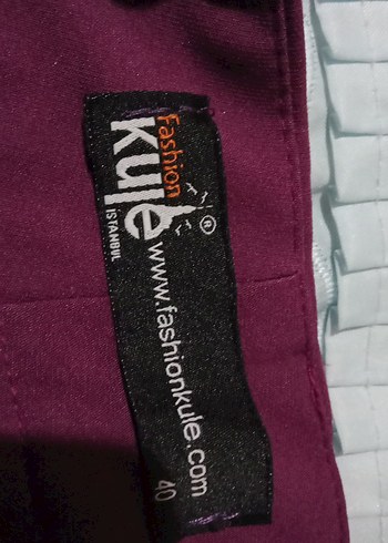 Bordo Düğmeli Kadın Kumaş Pantolon - Görsel 3