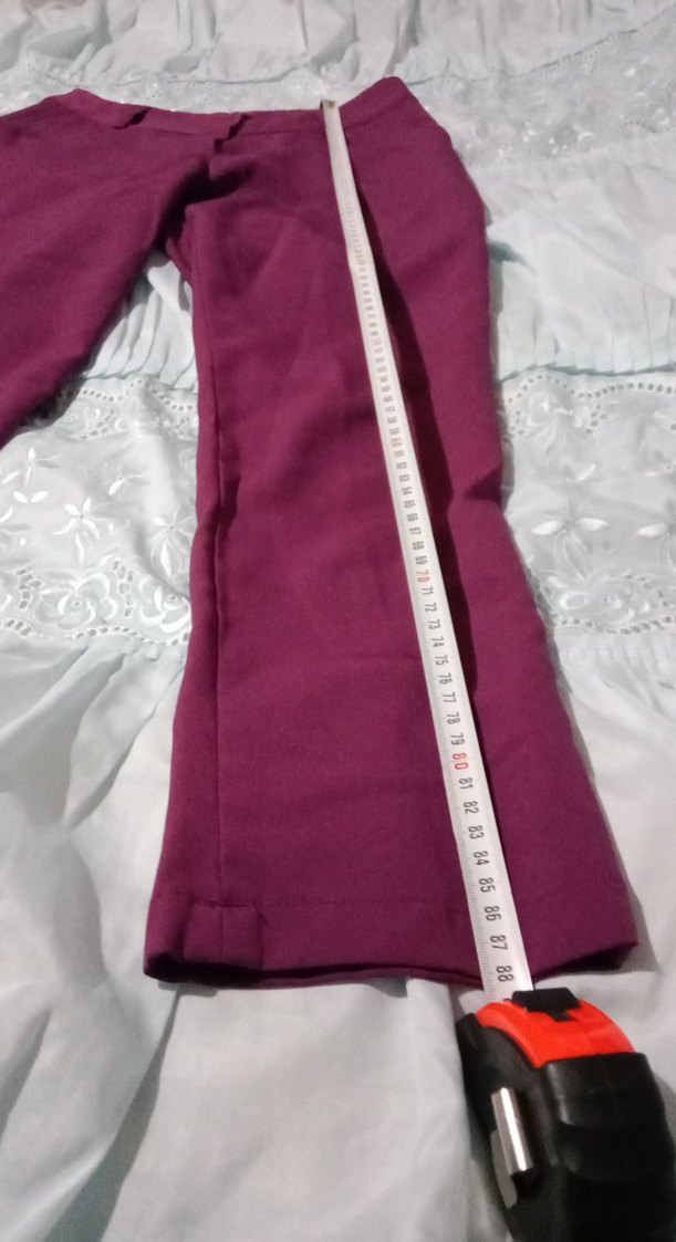 Bordo Düğmeli Kadın Kumaş Pantolon - Görsel 5