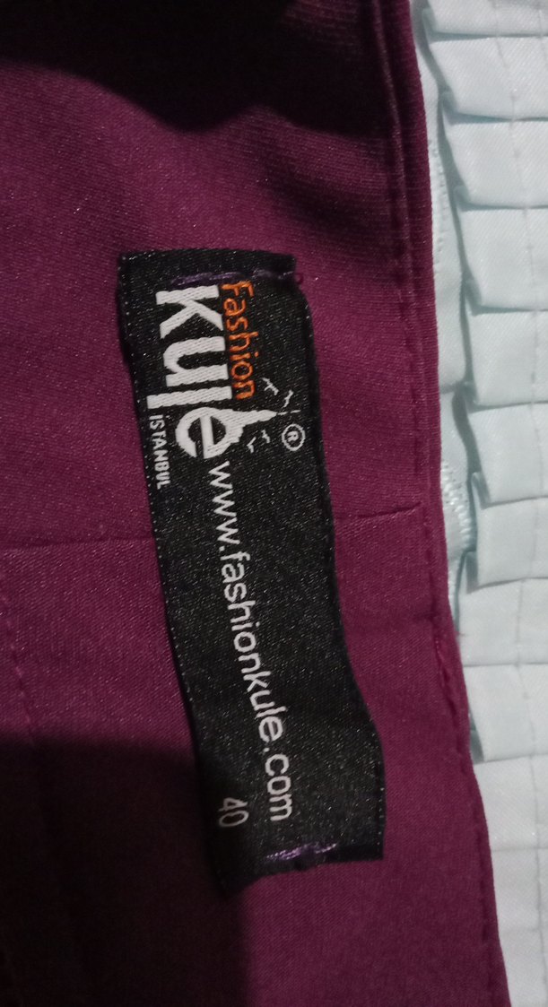 Bordo Düğmeli Kadın Kumaş Pantolon - Görsel 3