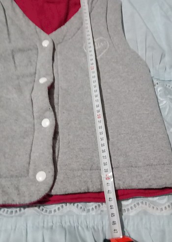 Düğmeli Pembe Kız Çocuk Yelek - Görsel 6