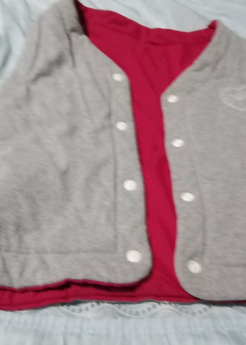 Düğmeli Pembe Kız Çocuk Yelek - Görsel 4