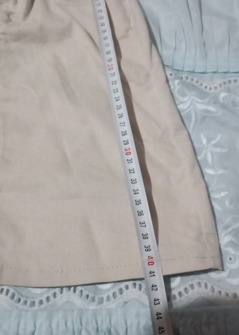 Bej Keten Midi Etek - Görsel 8