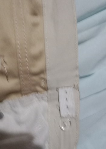 Bej Keten Midi Etek - Görsel 5