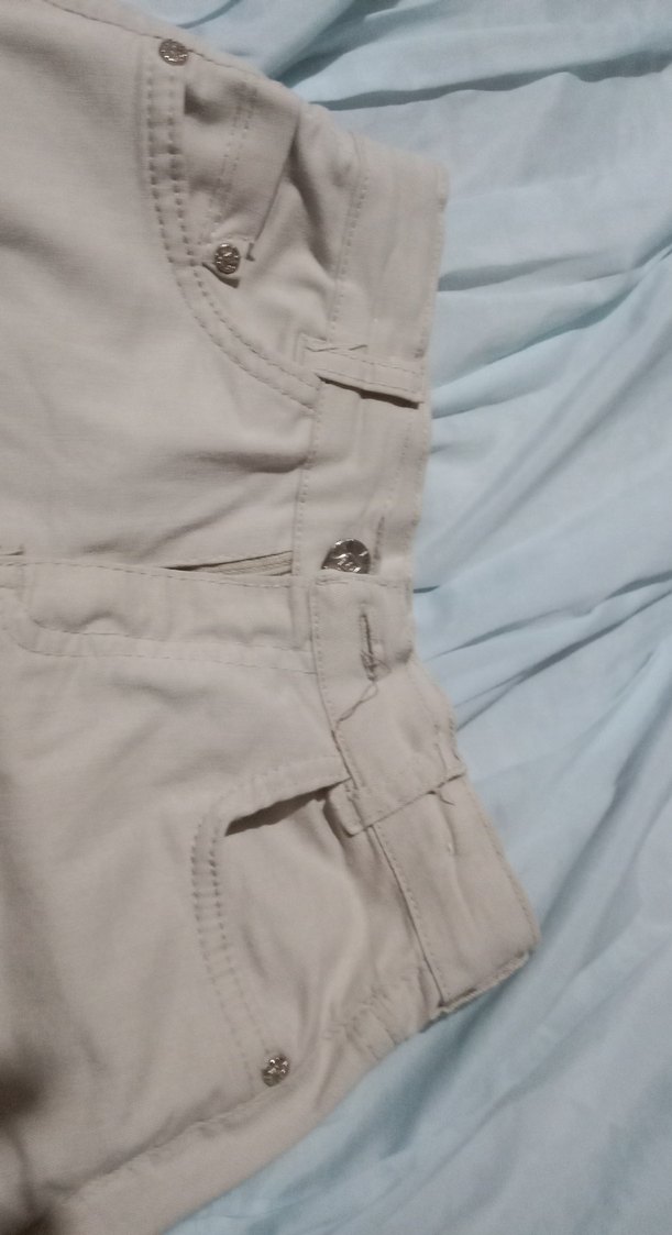 Bej Keten Midi Etek - Görsel 2