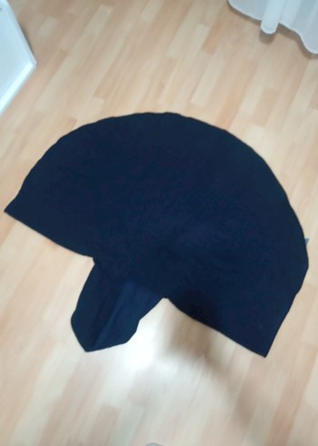 Kızlar için Siyah Nakışlı Kapüşonlu Panço - Görsel 6