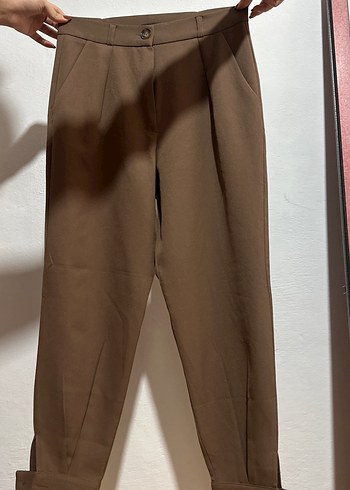 Bej Kadın Kumaş Pantolon Midi Boy