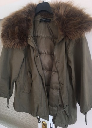 Zara ince kürklü mont