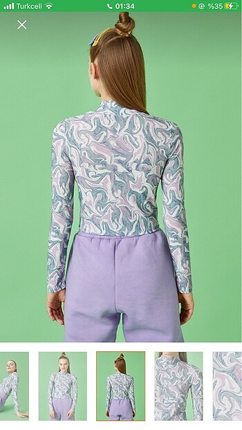 Koton Desenli Crop Bluz