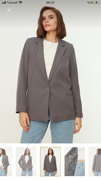 Trendyol Gri Blazer Ceket