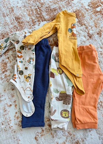 Uzun Kollu Pamuklu Erkek Bebek Body ve eşofman - Görsel 4