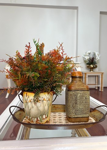 Kahverengi ve Gri Dekoratif Vazo takımı - Görsel 2