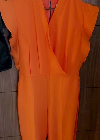 Turuncu Uzun Kollu Salaş Tulum - Görsel 3