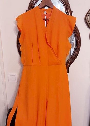 Turuncu Uzun Kollu Salaş Tulum - Görsel 2