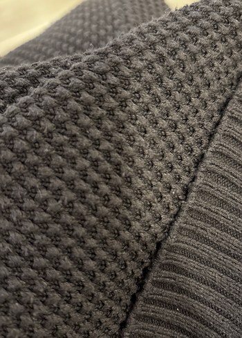 Koyu gri Erkek Örgü Bisiklet Yaka Kazak - Görsel 6